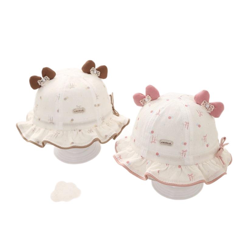 Spring Cute Princess Baby Girl Bucket Hat with Sun Protection for Infants and Toddlers