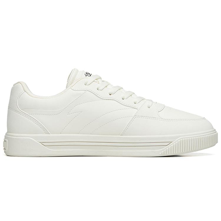 New Anta Life Collection Anti Slip Wear Resistant Low Top Skateboard Shoes Men's White Black 112238063-1