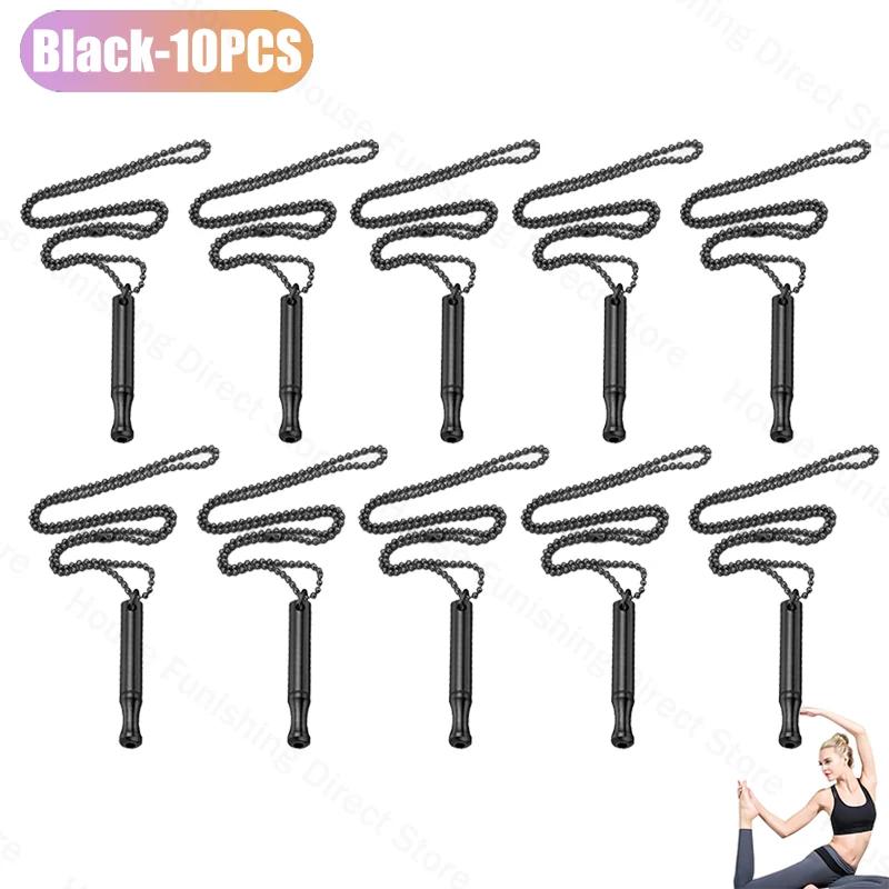 2025 New Necklace Meditation Breathing Stainless Steel Whistle Pendant Anxiety Relief Decompression Necklace Jewelry Accessories