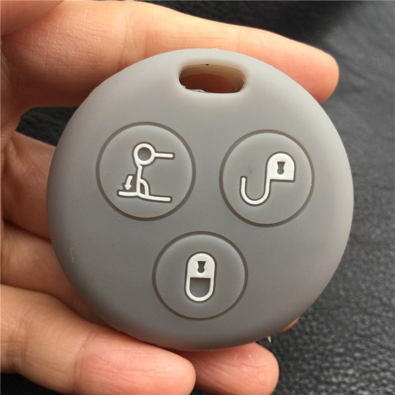 ZAD Silicone car key cover case fits for benz Smart MERCEDES City   Fortwo Roadster 3button remote key protector car accessory