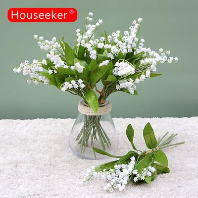 3-Fork Pure White Imitation Bell Orchid Lily Of The Valley Artificial Flowers DIY Home Table Decor Party Gifts