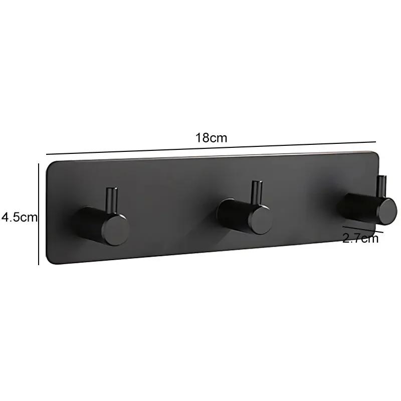 Self Adhesive Door Hook Key Holder Towel and Robe Holder Stainless Steel Kitchen Hardware Hook Bathroom Supplies Storage Hook