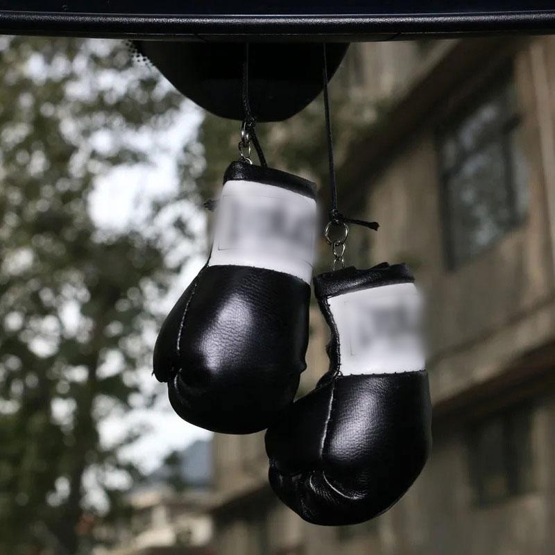 

Різдвяний кулон-боксерська рукавичка - Міні-прикраси на дзеркало заднього виду автомобіля, Святкові прикраси для дзеркала заднього виду для салону авто чорний