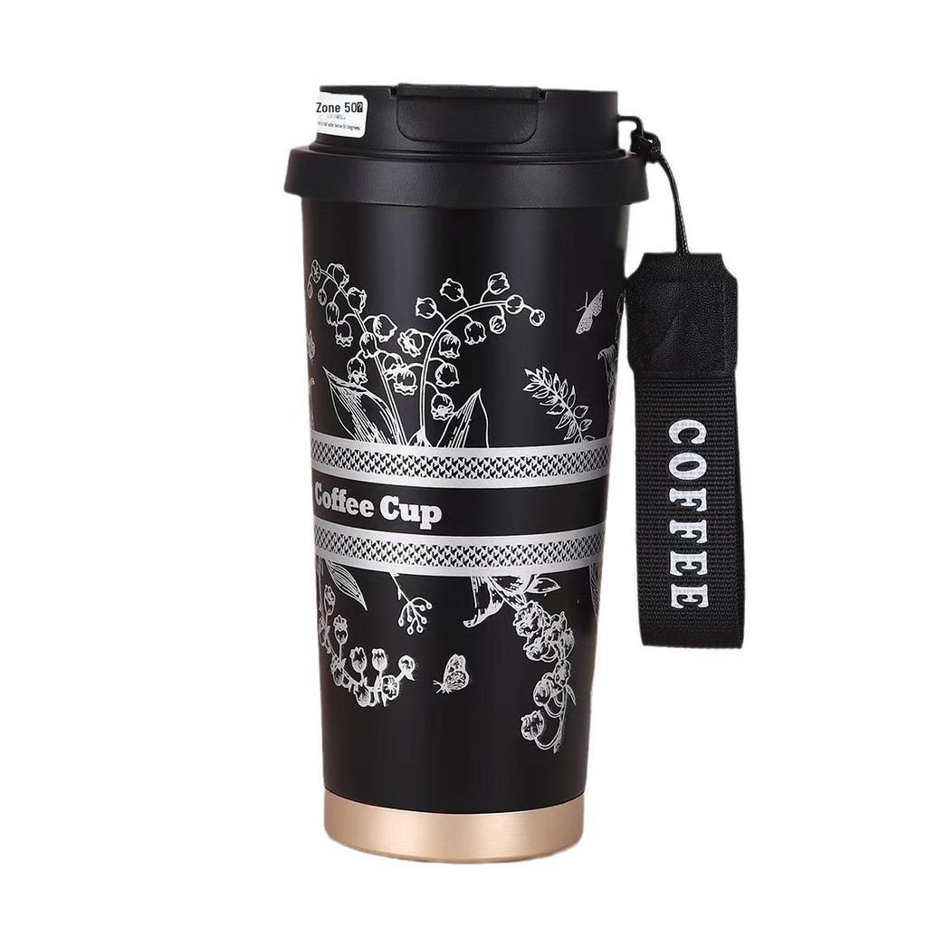 High-Value 316 Stainless Steel Floral Thermos: Large Capacity Coffee Cup for Kids & Cars