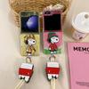 Cute Mango Watermelon Cartoon Snoopy Sparkling Folding Phone Case for Samsung ZFlip 5 6 7 Zflip5/6/7 Funny Fruit Snoopy Cover