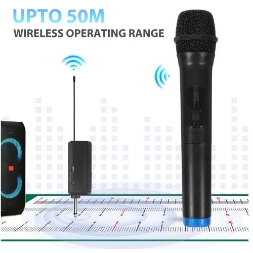 Abaodam Cordless Microphone, Handheld Microphone with Receiver, Rechargeable Microphone, Singer Microphone, 1 Set
