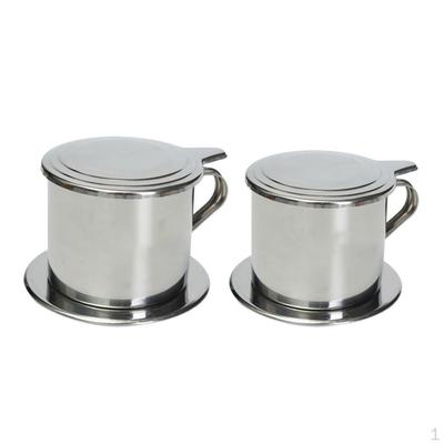 Σετ 2 τεμαχίων από ανοξείδωτο ατσάλι, Φίλτρο καφέ Βιετναμέζικου καφέ, Σταλάκτης, Μηχανή Εσπρέσο