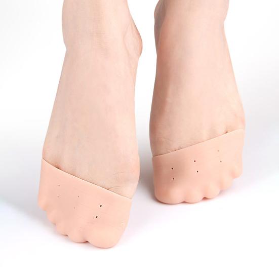 1 Pair Forefoot Pads Breathable Hole Design Ergonomic Curved Fit Soft Elastic Ballet Shoe Protectors Toe Cushion Pads