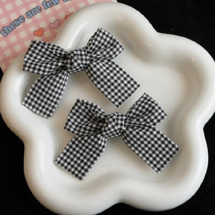 Bow Plaids Hair Clip Y2K Style Hairpin Sweet Balletcore Bunches Hair Clips
