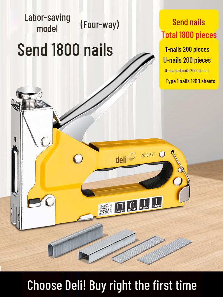 Deli Manual Staple & Air Nail Gun for Woodworking