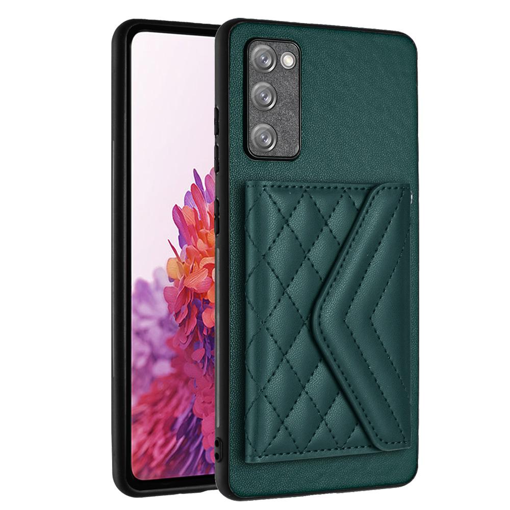 

YB Leather Coating Series-8 For Samsung Galaxy S20 FE/S20 FE 5G/S20 Lite/S20 FE 2022 Case Card Bag Phone Cover Green