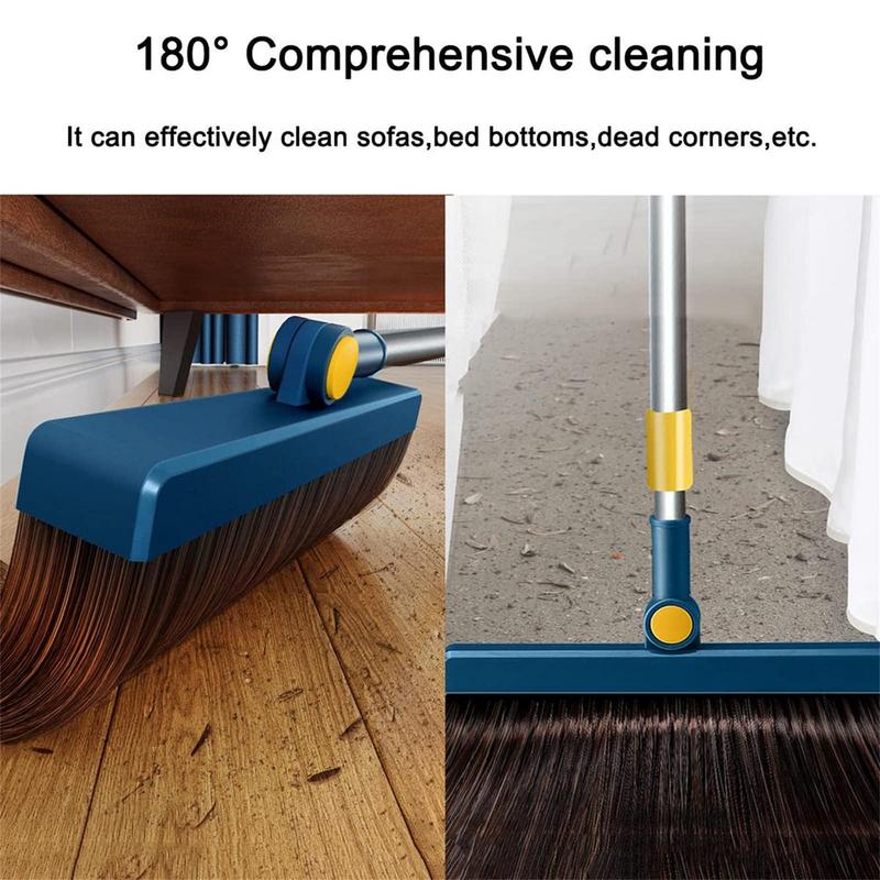 Broom And Dustpan Kitchen Broom And Dustpan Set Cleaning Kit Long Handle Design 180 Degree Rotation Ergonomic Soft EVA Foam