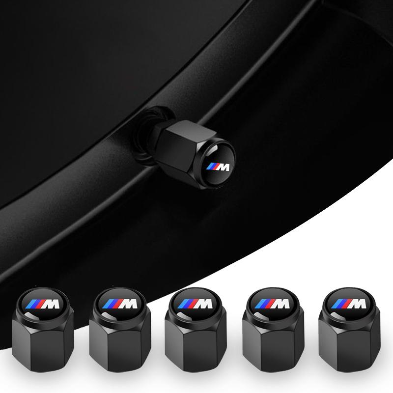 For BMW M 5pcs Car Wheel Tire Valve Caps Air Stem Covers Accessories for BMW M E34 E36 E60 E90 E46 F10 F20 F30 X5 X6 X1 M3 M5 M6 E71 HL6