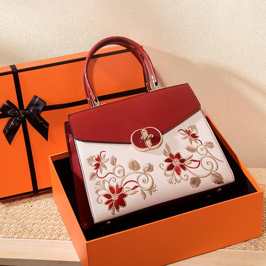 Mother'S Day Gift For Mother, Large-Capacity Handbag, Lady'S Mother Bag, Atmospheric High-End Embroidered Women'S Bag