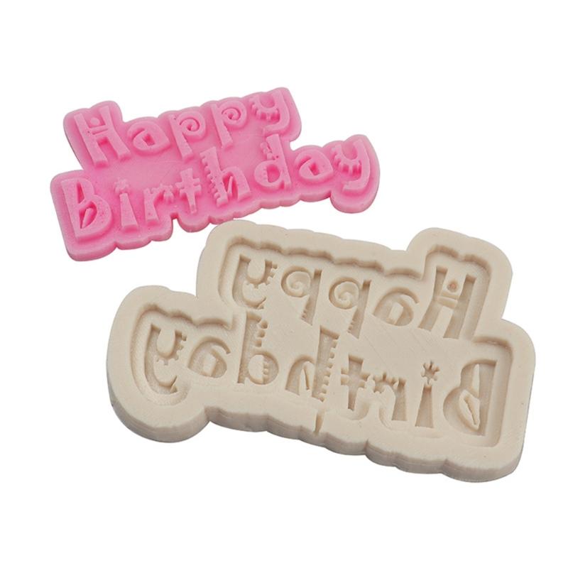 3D Happy Birthday Kitchen Baking Mold Silicone Cake Decorating Tools Fondant Chocolate Mould Biscuits Silicone Mold