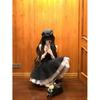 Girly Temperament Waist Fluffy Ballet Style Small Black Dress Contrasting Mesh Stitching Sleeveless French Hepburn Dress