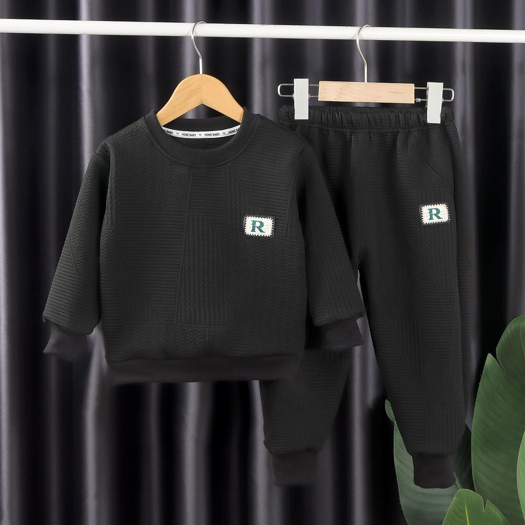 Middle and Large Children's Spring and Autumn Children's Net Celebrity Western Style Sweater Suit Fashion Boys and Girls Spring and Autumn Suit