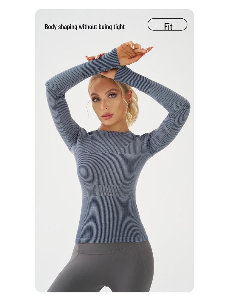 Autumn/Winter Long-Sleeve Yoga Top: Slim, Breathable Modal Cotton Body Shaper for Running and Fitness.