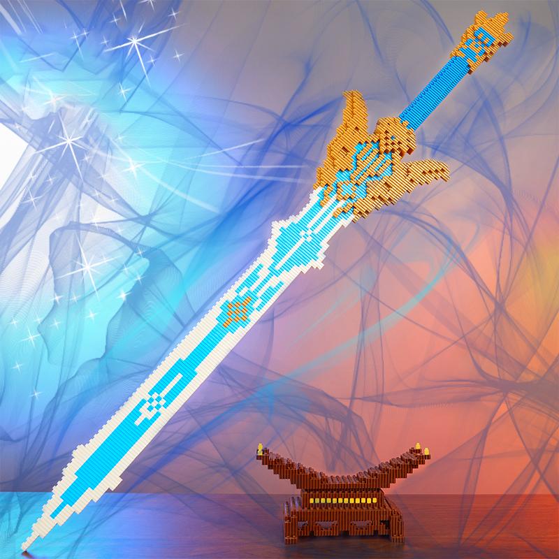 Non-Toxic Samurai Sword Building Blocks Anime Ninja Weapon Model Assembly Bricks Children Toy Idea Desktop Decoration Children Holiday Gifts