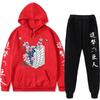 Attack On Titan Anime Hoodie Sweatpants Set Teen Casual Streetwear 2-Piece