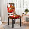 Protiskluzové Elastické Potahy na Jídelní Židle Trendy Roztomilé Potahy na Židle Santa Sněhulák Vánoční Atmosféra Dekorace