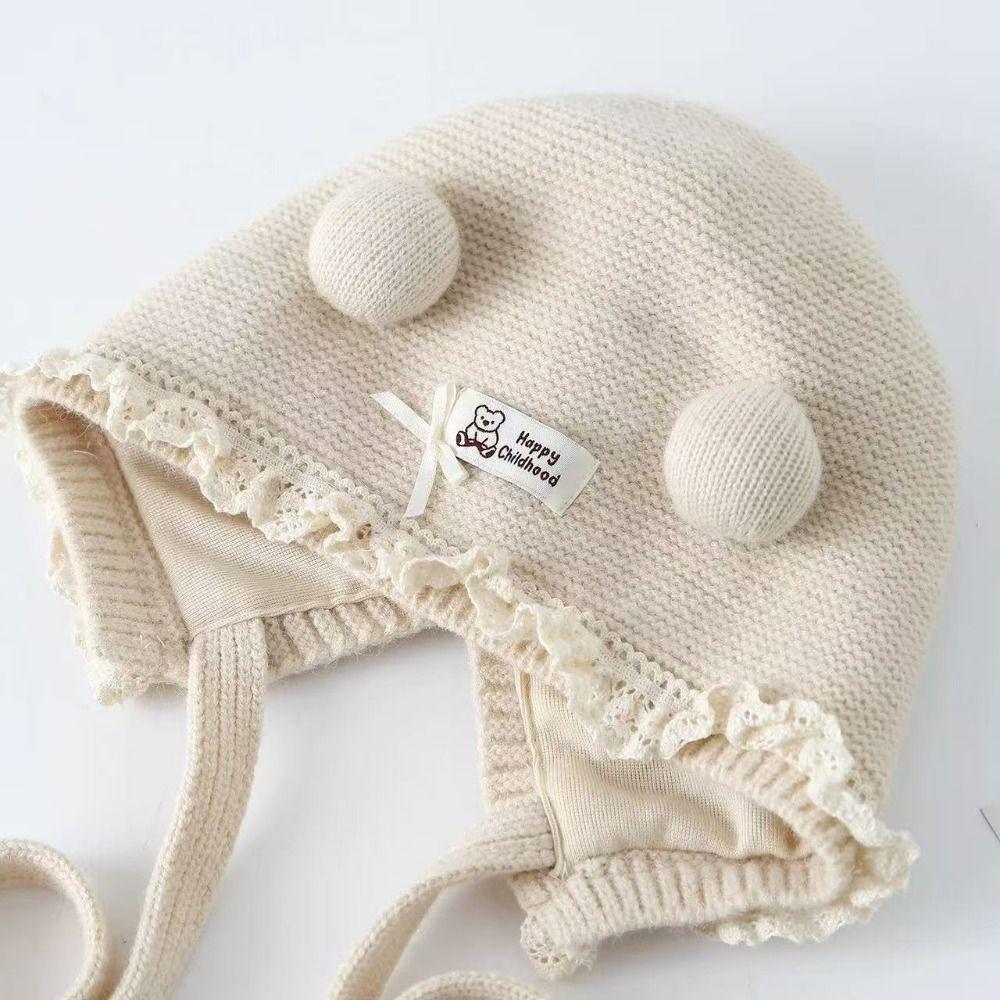 Breathable Winter Baby Crochet Hat Cold-Resistant Winter Baby Lacing Cap Outdoor Activities