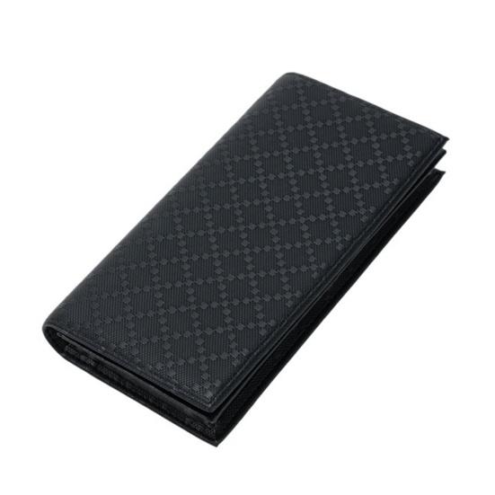 Мужской тонкий клатч-кошелек, кошелек с держателем для карт большой емкости, кошелек для наличных с окошком для ID-карты, длинный кошелек-портмоне, подарок для отца, мужа A чёрный