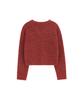 NOIRER FOR WOMAN Boucle V-Neck Oversized Sweater (Red)