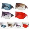 Sun Glasses Frameless Fashion Cyberpunk Y2K Windproof Lightweight Futuristic Sunglasses Eyewear for Men Women Adults Cycling