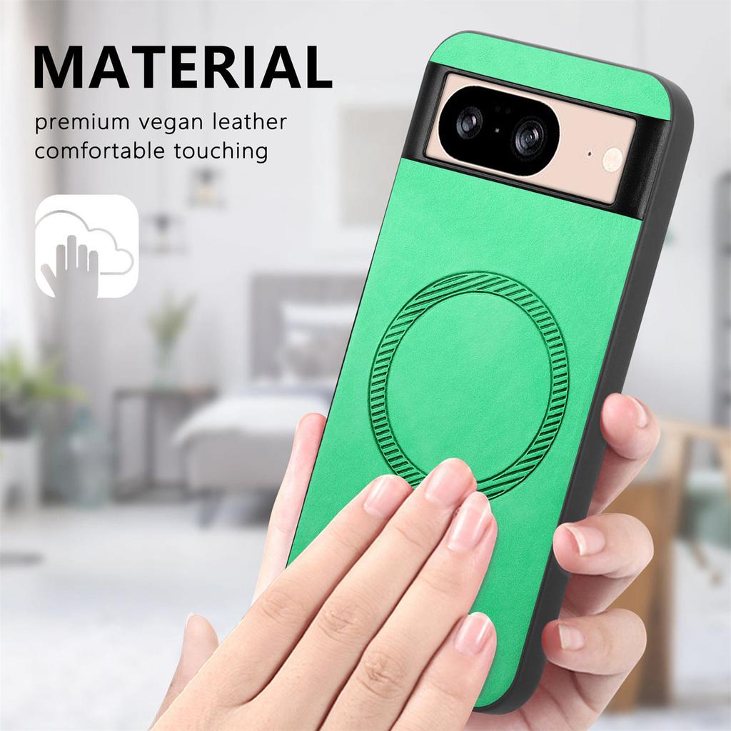 For Google Pixel 8 Leather Back Magnetic Case Skin-touch Phone Cover