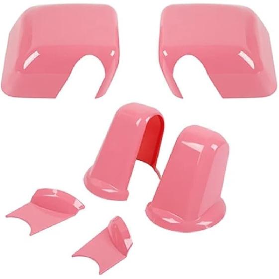 ABS Car Rear Rearview Mirror Shell Base Decoration Cover Compatible For Jeep Wrangler JK 2007-2017 Exterior Accessories(Carbon Fiber Grain)