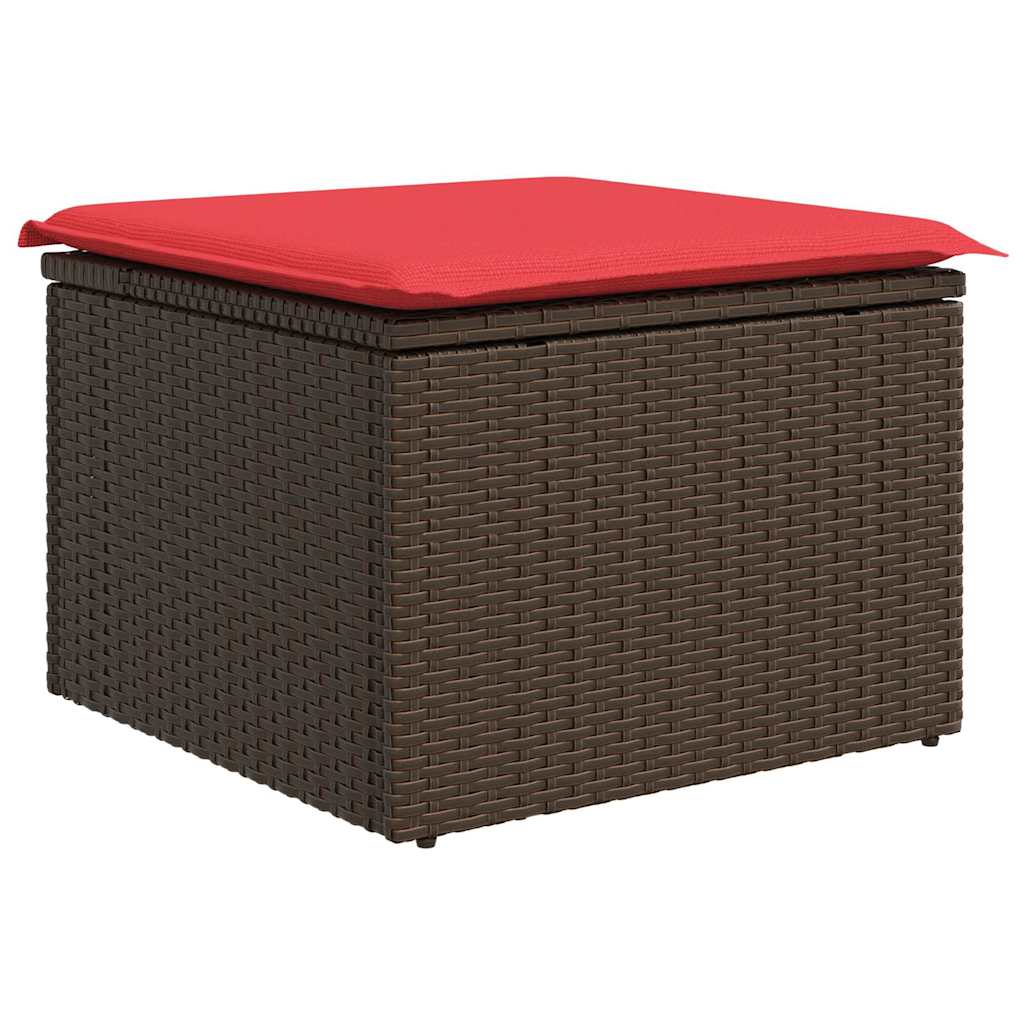 Garden Sofa Set with Cushions 4 pcs Brown Poly Rattan