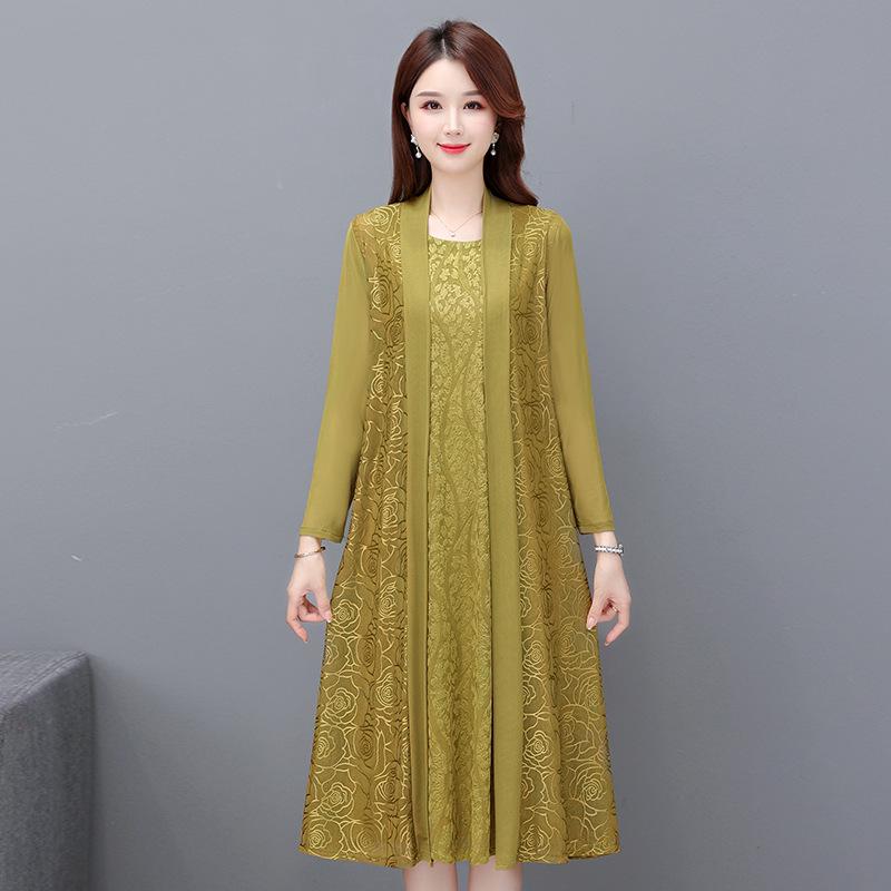 Rochie de vară din două piese 2023 cu șal cardigan de lungime medie