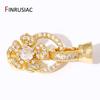 18K Gold Plated Zircon Fasteners Accessories Closure Lock Clasps For DIY Needlework Beads Pearls Jewelry Making Findings
