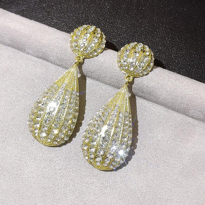 2025 Diamond Geometric Flower Tassel Earrings – Korean Cold Style, Light Luxury for Women