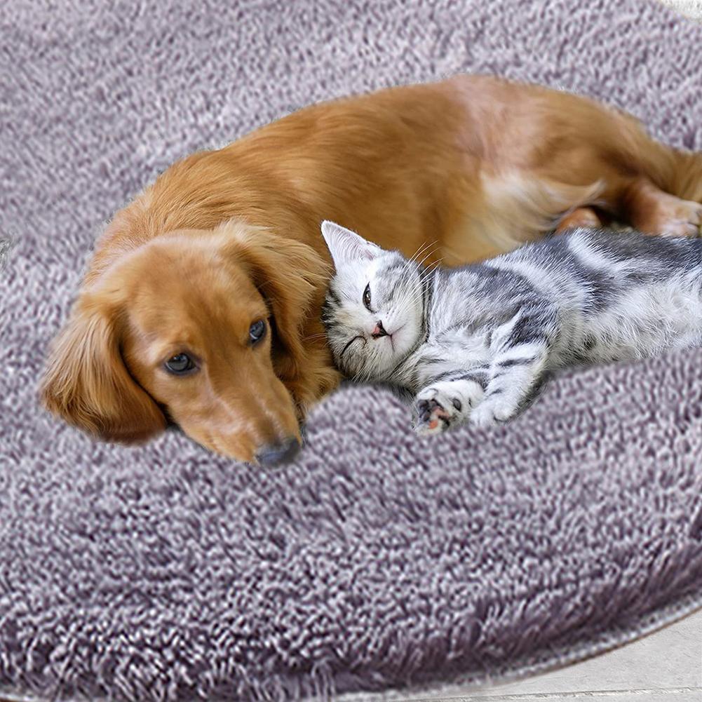 Plush Cat Bed Mats Round Pet Bed for Cats Small Dogs Soft Fleece Pet Sleeping Mat Kitten Puppy Nest Pet Cushion Cat Accessories