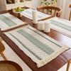 Cotton and linen style placemat tassel color matching woven table flag American country farmhouse holiday party decoration table mat