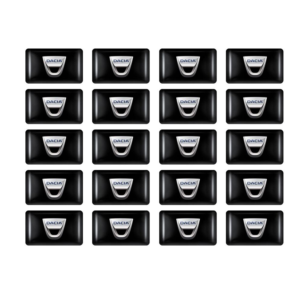 TSEK2 10/20/50Pcs 3D Epoxy Car Interior Steering Wheel Central Control Decorative Sticker For Renault DACIA Logan Clio Duster Sandero
