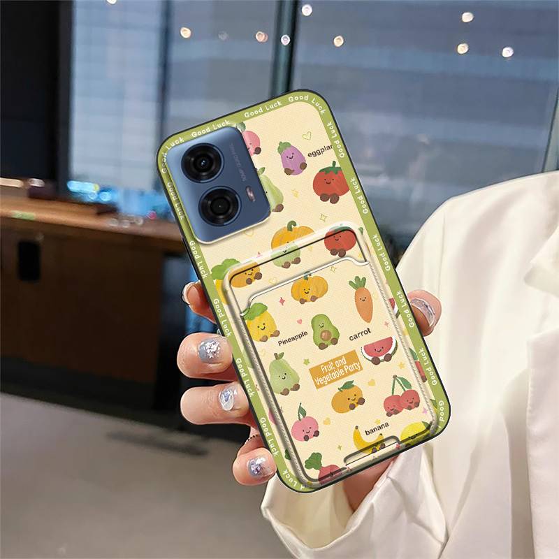 Cartoon Durable Phone Case For MOTO G24 Power Back Cover Card Bag Full Wrap TPU Soft Case Shockproof Anti-dust Silicone