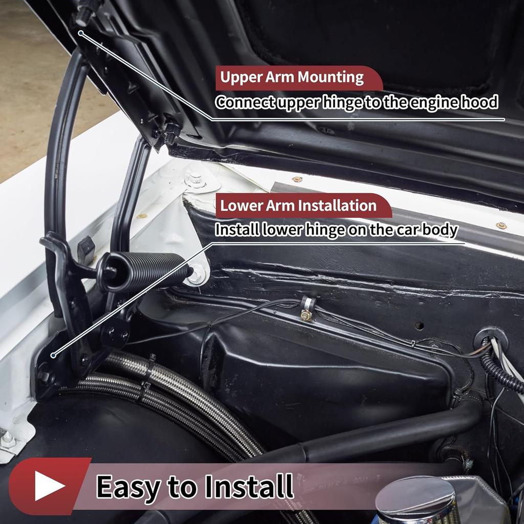 1 Pair Hood Hinges for Honda Accord 2008-2012 for Honda Crosstour 2012-2015 Front Bonnet Bracket No.60170TA0A00ZZ/60120TA0A00ZZ Black Iron