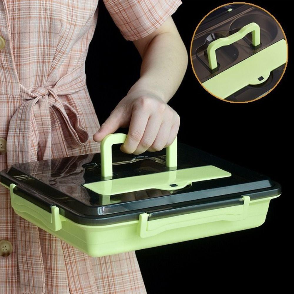 Leakproof Stainless Steel Lunch Box Microwavable Food Grade Insulated Lunch Box Multi-Grid with Cutlery Food Container