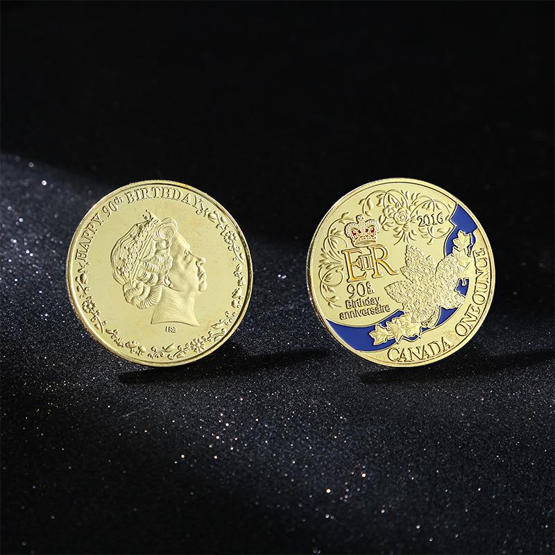 Queen s 90th Anniversary Commemorative Coin, Canadian Maple Leaf Gold and Silver Coins, Birthday Commemorative Coin