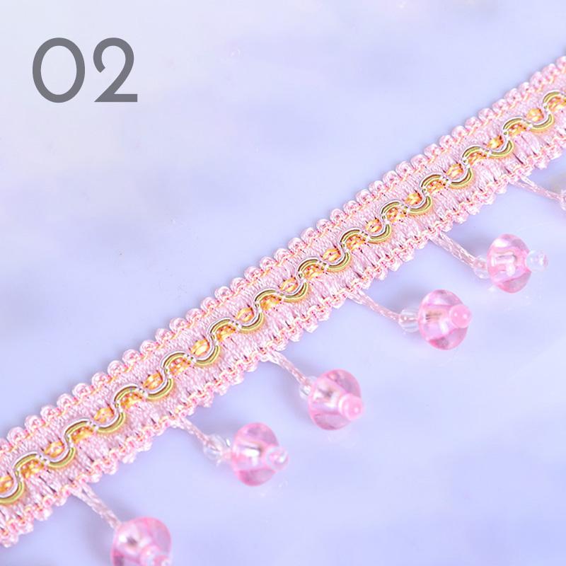 12M European Style Crystal Pumpkin Bead Curtain Fringe Trimming Upholstery DIY Curtain Lace Trim Tassel Sewing Decor Accessories