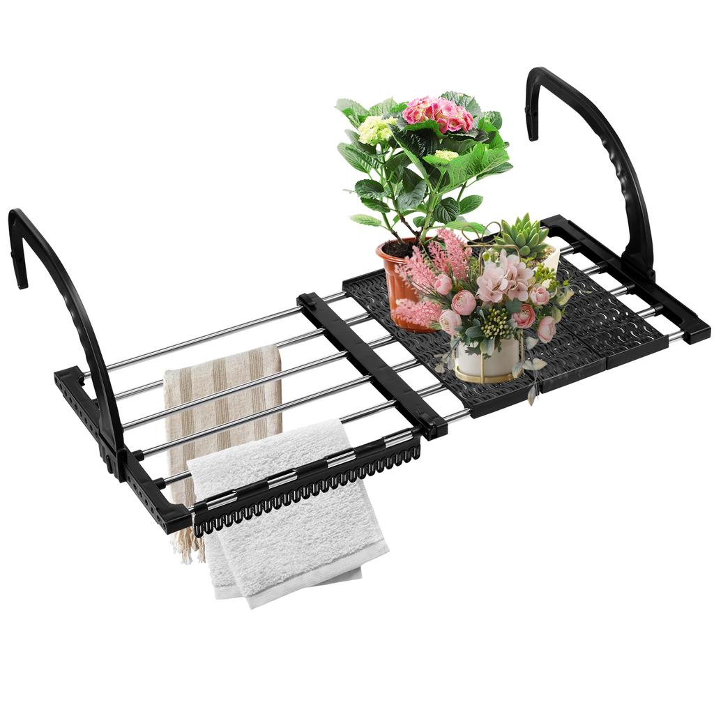 Foldable Balcony Radiator Drying Rack Extendable Stainless Steel Drying Clothes Airer Shoe Rack Window Towel Storage Portable