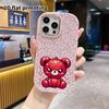 Phone Case: 2D Flat Design Suitable for iPhone 18 17 16 15 14 13 Pro Protective Case, Couple Style, Red Bear, Christmas and Halloween Gift