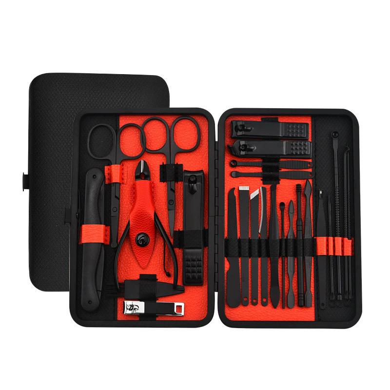 

25pcs Manicure Set Full Function Kit Professional Stainless Steel Pedicure Sets Nail Clipper With Portable Nail tools
