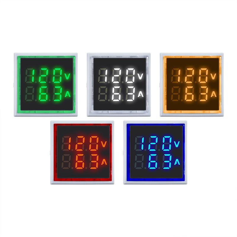 Mini Dual Display Voltmeter & Ammeter LED Digital Voltage Gauge AC 50-380V 0-100A Current Meter Durable Voltage Panel Tester