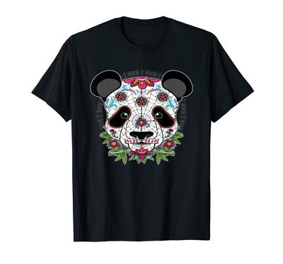 Panda Day of the Dead Panda Sugar Skull T-Shirt