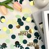 200 Stück Geburtstags-Happy-Konfetti-Papier, bunt, rund, grün, golden, schwarz, Konfetti, Tisch-Geburtstagsparty-Dekoration