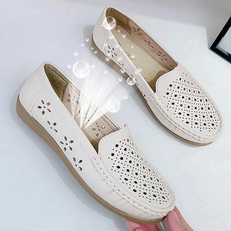 Fashion Summer New Fashion Round Toe Nurse Shoes Soft Sole Non-slip Sandals Flat Shoes Breathable Casual Sports Women's Shoes 2025